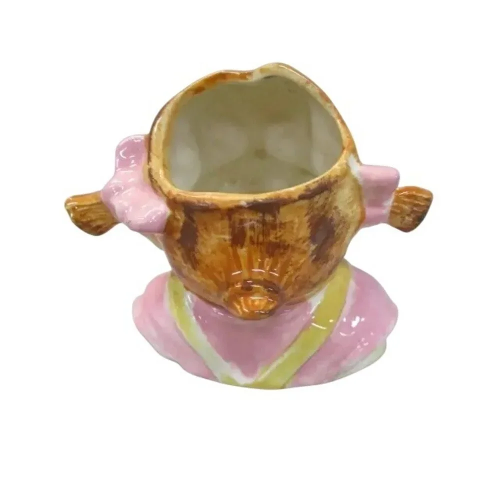 Yum-EE-Yum Girl Head Vase Occupied Japan Ceramic  Planter Vintage‎ Whimsical